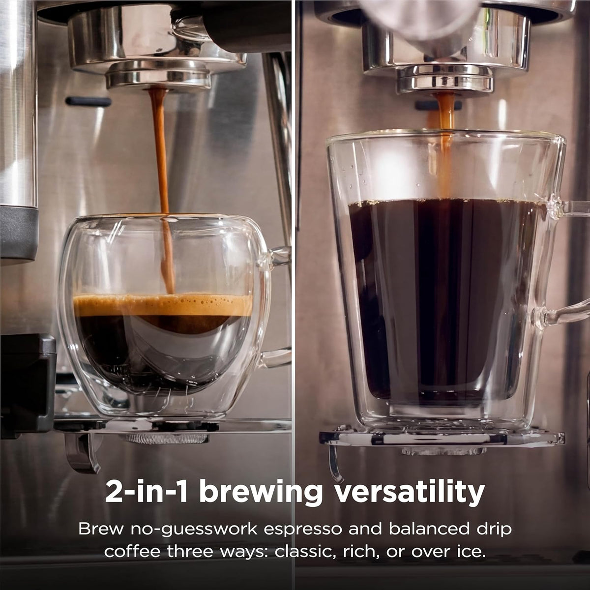 Ninja Luxe Café Mini Espresso & Coffee Machine – Built-in Grinder, Scale & Steam Wand (ES301)