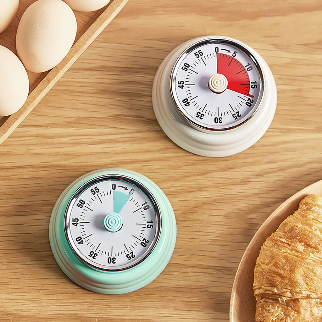 Vintage Stainless Steel Magnetic Kitchen Timer – 60 Min