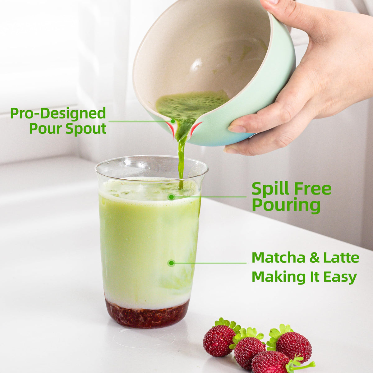 TEANAGOO 7-Piece Black Matcha Set – Ceramic Chawan, Whisk, Holder & Sifter for Ceremony & Latte