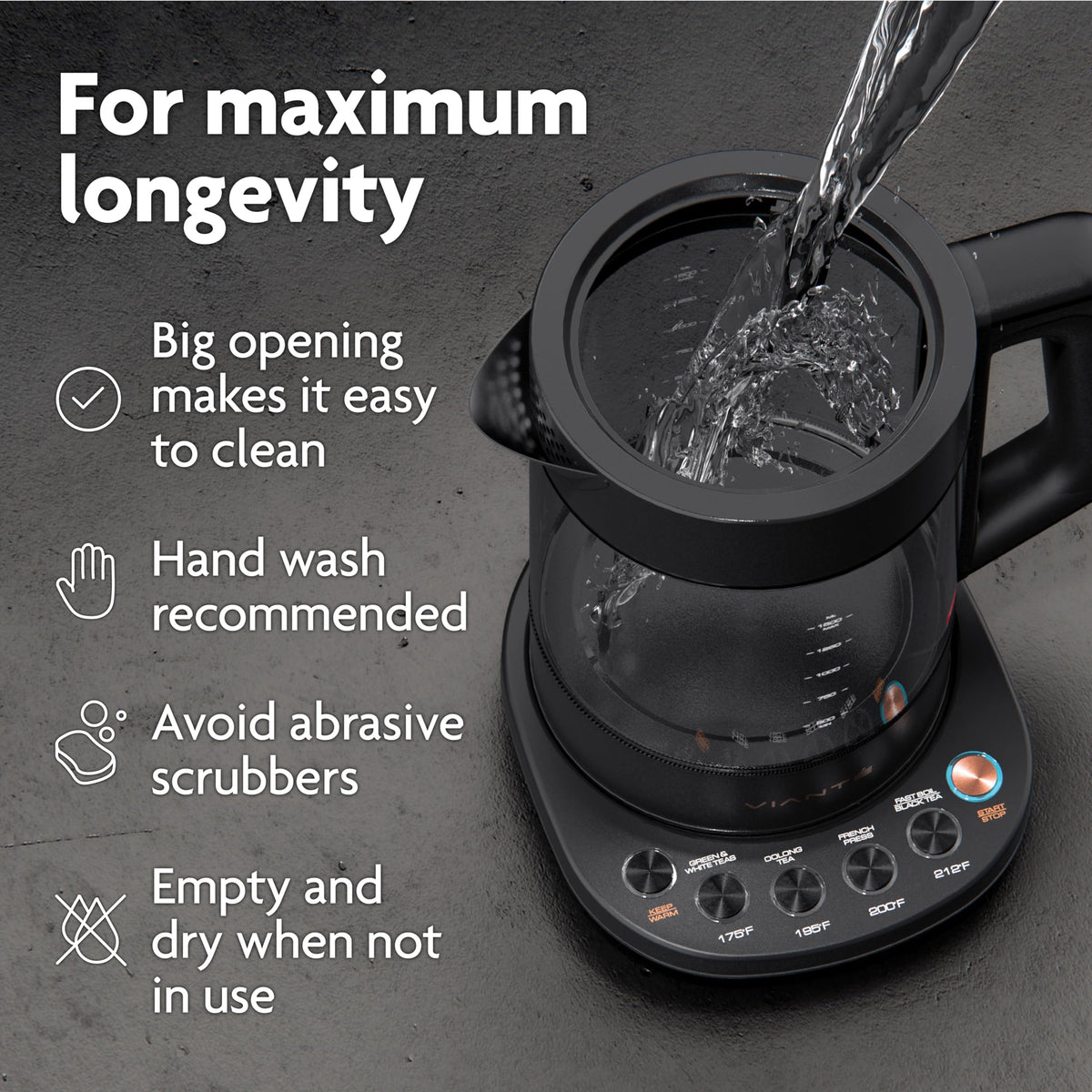 Viante Luxury Tea Set with Electric Kettle & Infuser