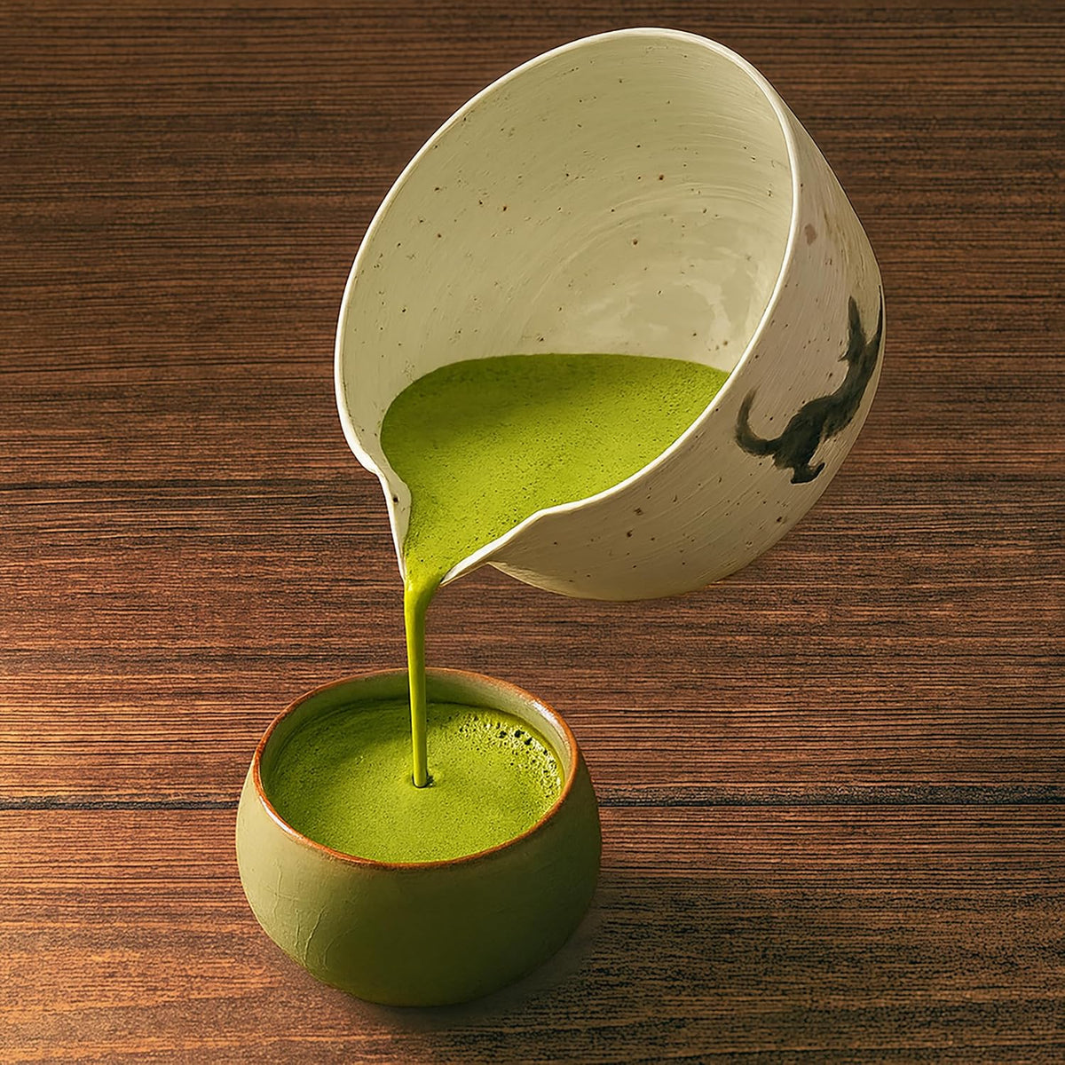 8-Piece Cat Print Matcha Set – Japanese Tea Ceremony Kit with Bamboo Accessories for Home Rituals